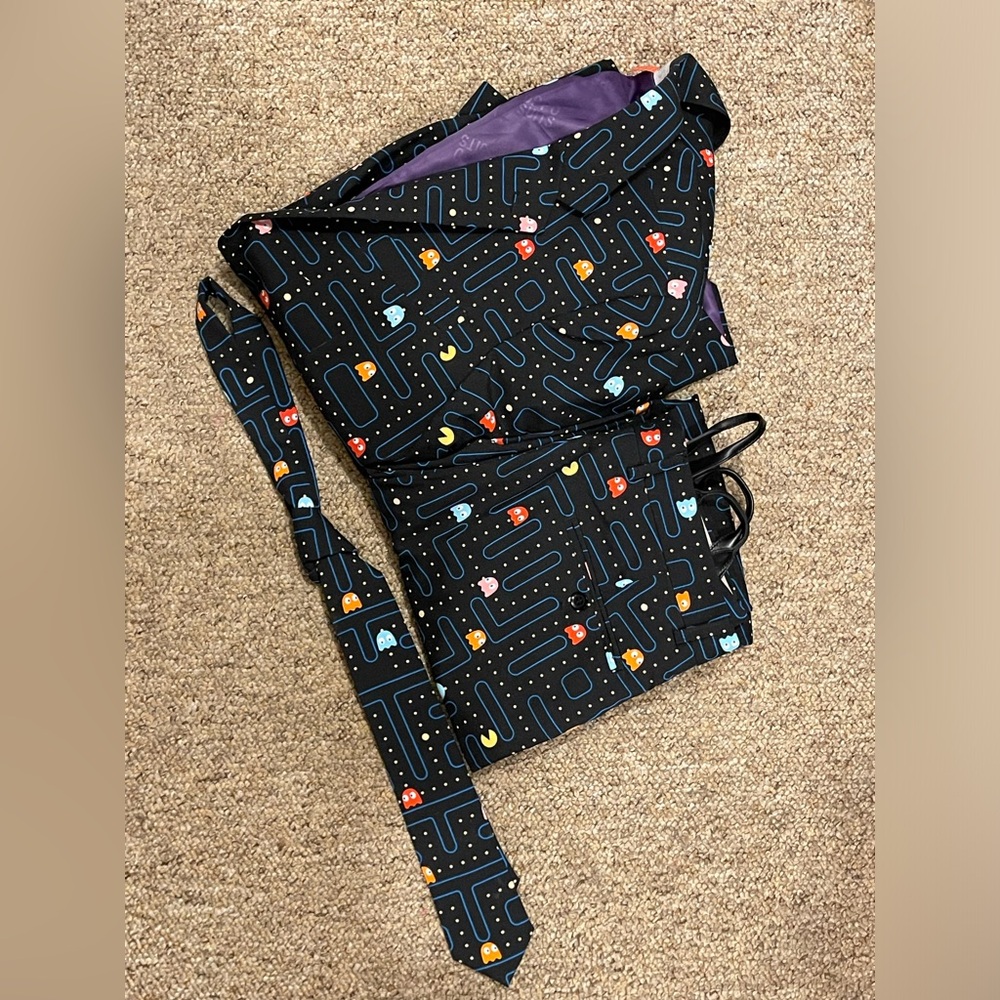 OppoSuits Pac-Man Bandai Namco  Men’s‎ Slim Fit  Suit Set NWOT!#295
